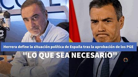 Herrera define la nueva situacin poltica de Espaa despus de que Snchez haya aprobado los Presup