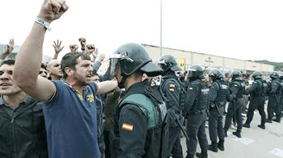 El infierno de un guardia civil desplazado a Barcelona el 1-O